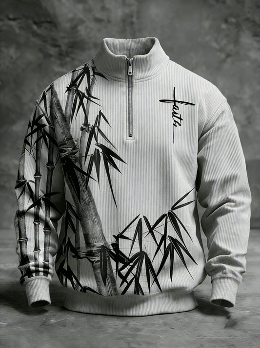 Men's Winter Faith Print Stand-Collar Top-Fast Shipping