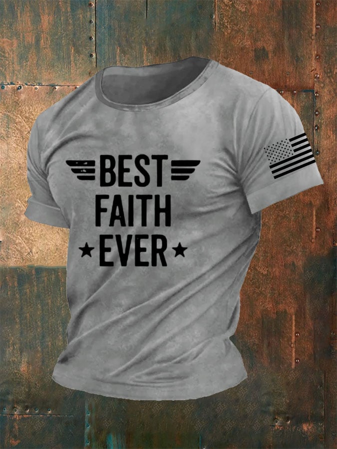 Men's Best Faith Ever Printed Casual T-Shirt