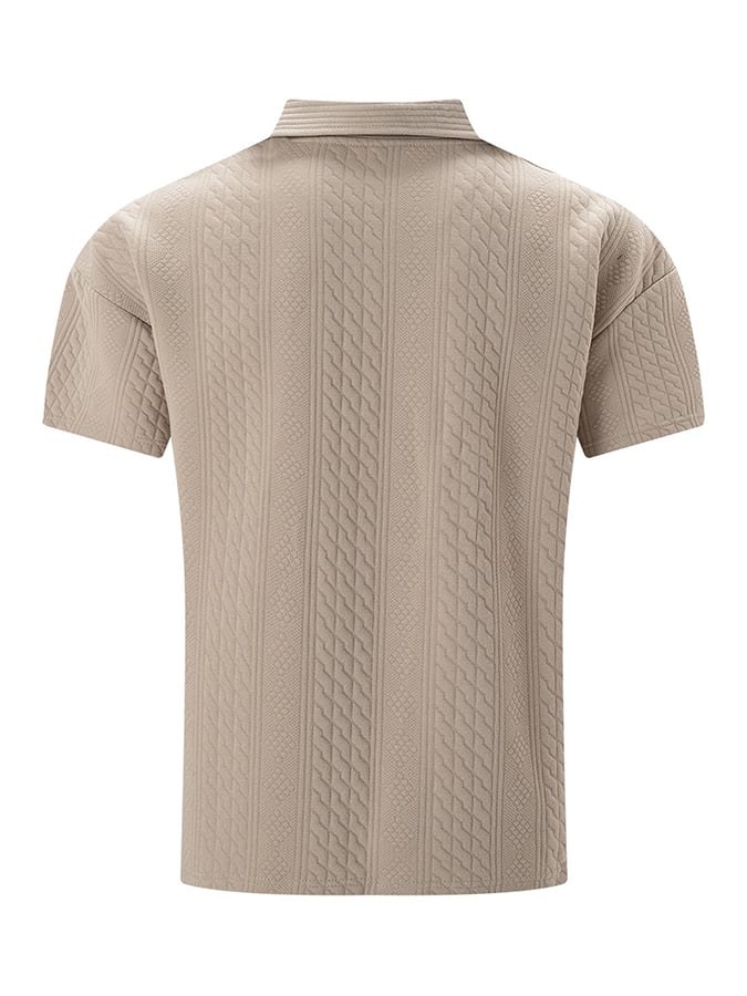 Men's Jacquard Fabric Fashionable Casual Polo Shirt