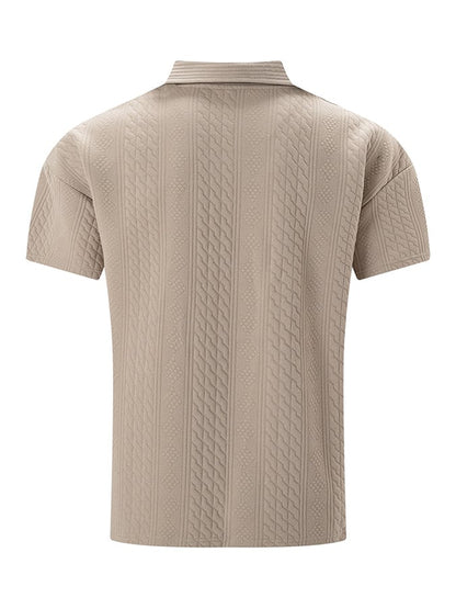Men's Jacquard Fabric Fashionable Casual Polo Shirt