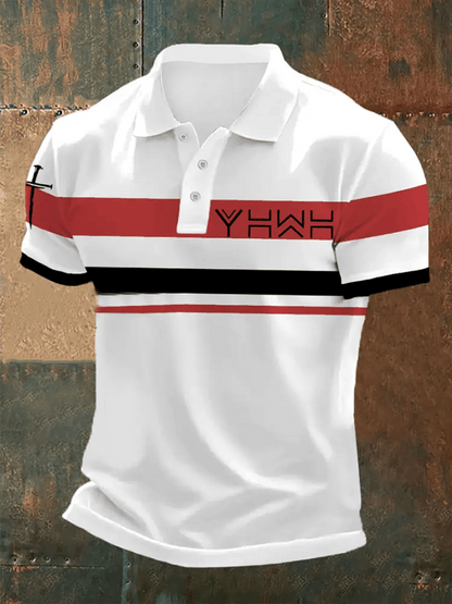Men's Retro Faith Casual Printed Polo Shirt