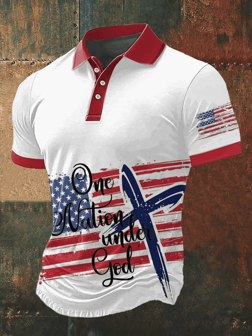 Men's Belief Print Polo Shirt