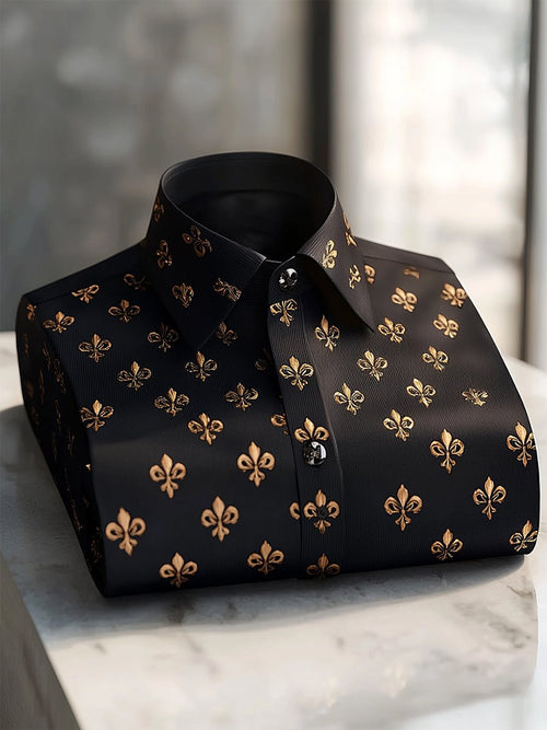 Men's Retro Casual Faith Business Long Sleeve Shirt