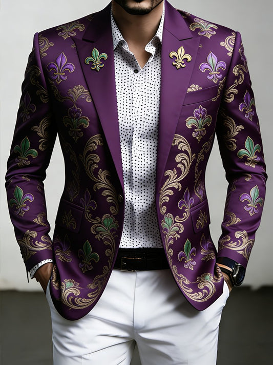 Men's Luxury Carnival Lily Print Suit Jacket