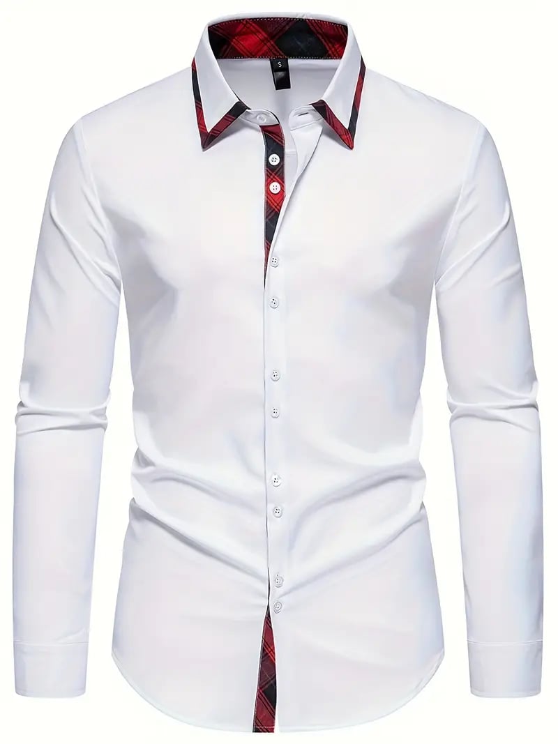 Men's Street Style Business Casual Printed Long Sleeve Shirt