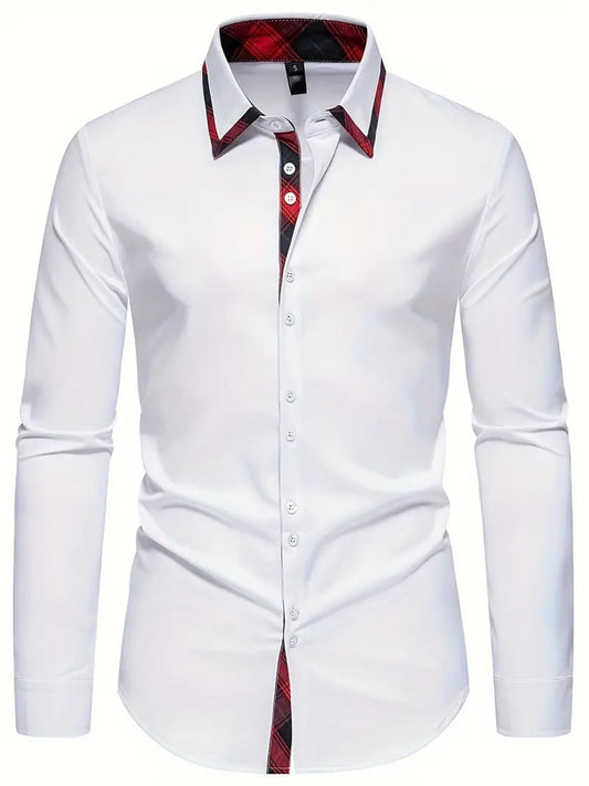 Men's Street Style Business Casual Printed Long Sleeve Shirt