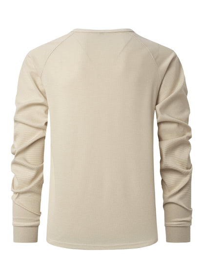 Men's Casual Waffle Button Polo