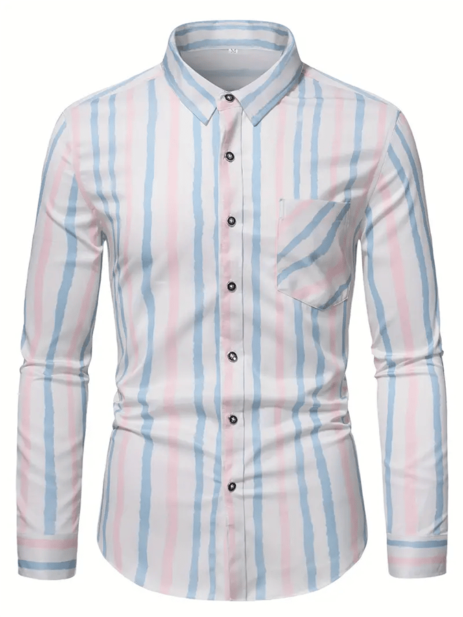 Men's Striped Business Casual Shirt
