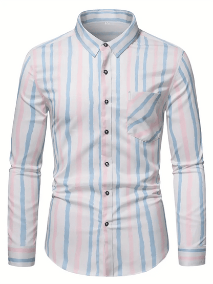 Men's Striped Business Casual Shirt
