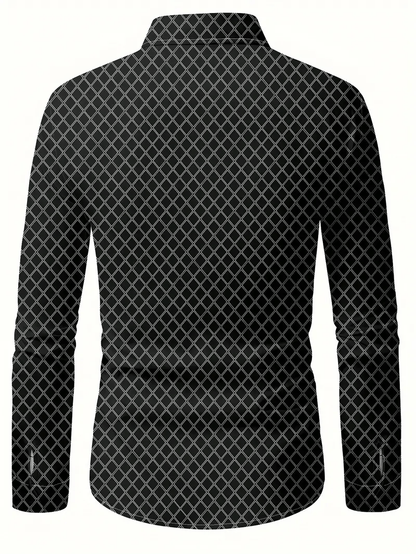 Men's Business Casual Striped Long Sleeve Shirt
