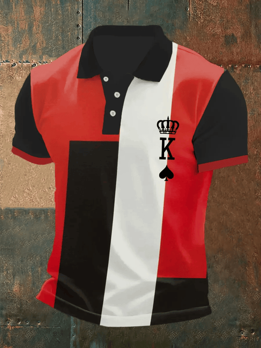 Men's Poker King Print Polo Shirt