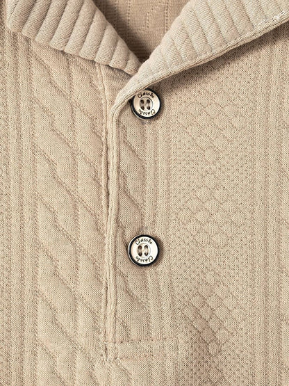 Men's Jacquard Fabric Fashionable Casual Polo Shirt