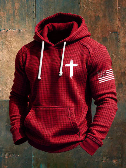 Men's Casual Faith Checkered Jacquard Sweatshirt