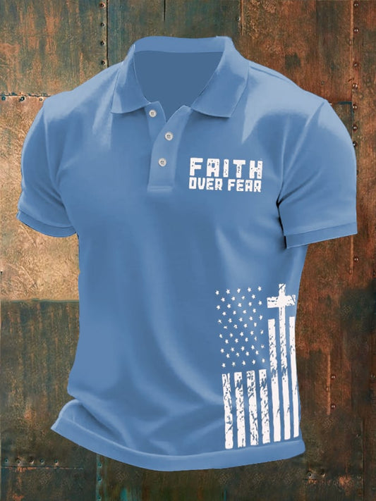 Men's Casual Contrast Color Faith Polo