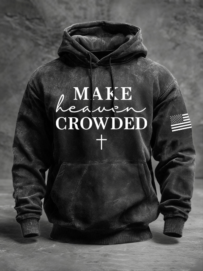 Men's Faith Print Long Sleeve Hooded Sweatshirt