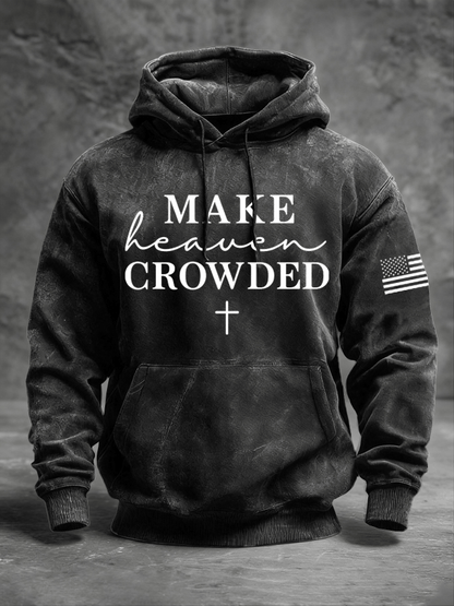 Men's Faith Print Long Sleeve Hooded Sweatshirt