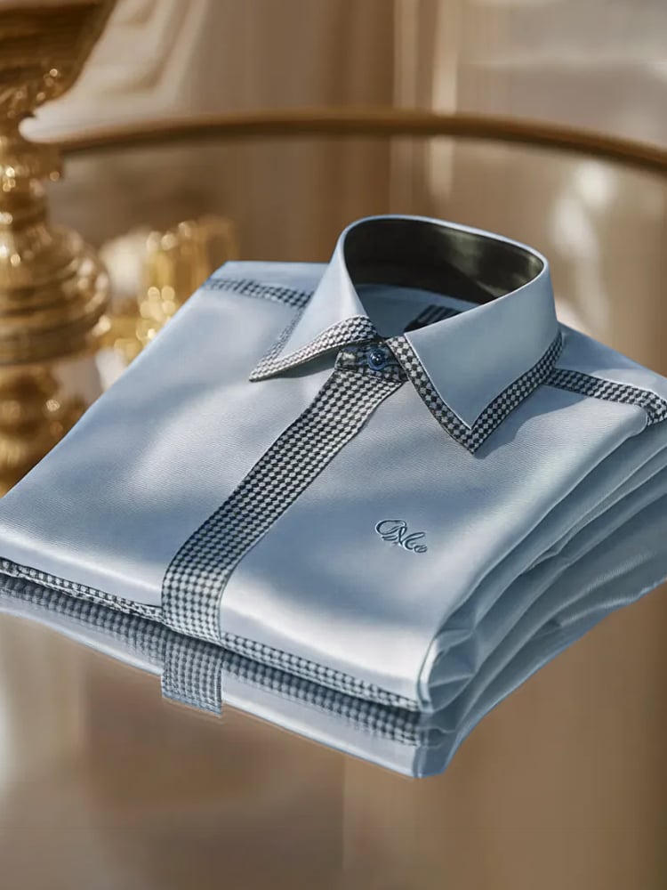 Men's Silk Business Luxury Long Sleeve Shirt