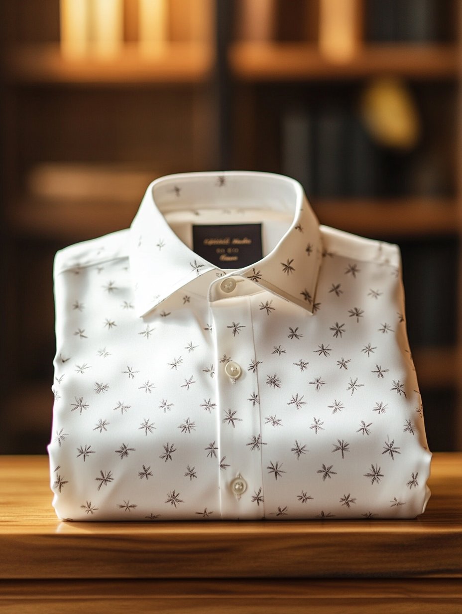 Men's Business Casual Floral Lapel Short Sleeve Shirt