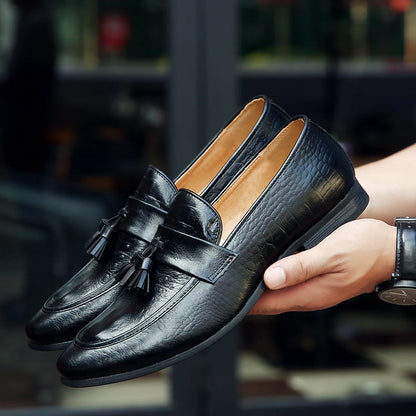 Business Casual Simple Fashion Tassel Men'S Leather Shoes