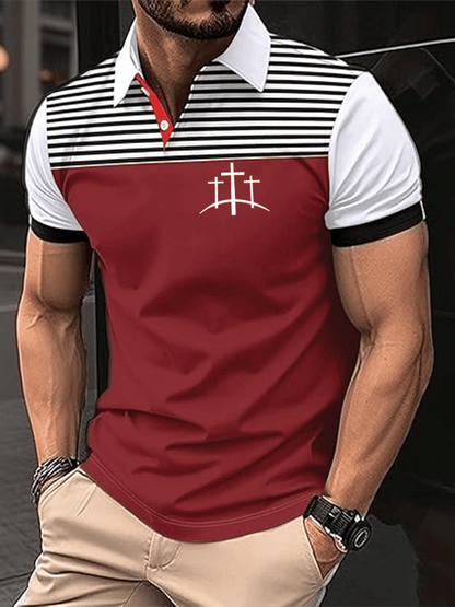 Men's Faith Printed Casual Polo Shirt