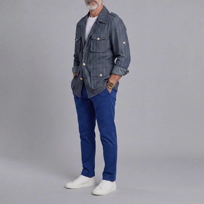 Men's Striped Casual Jacket