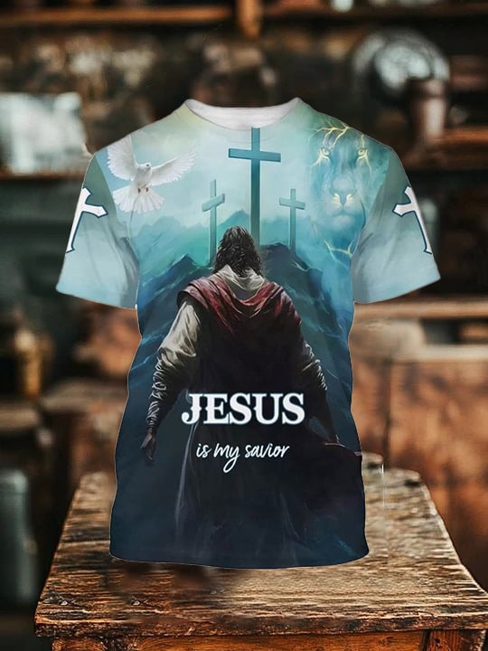 Men's Faith Casual Jesus Is My Savior Polo Shirt Tops