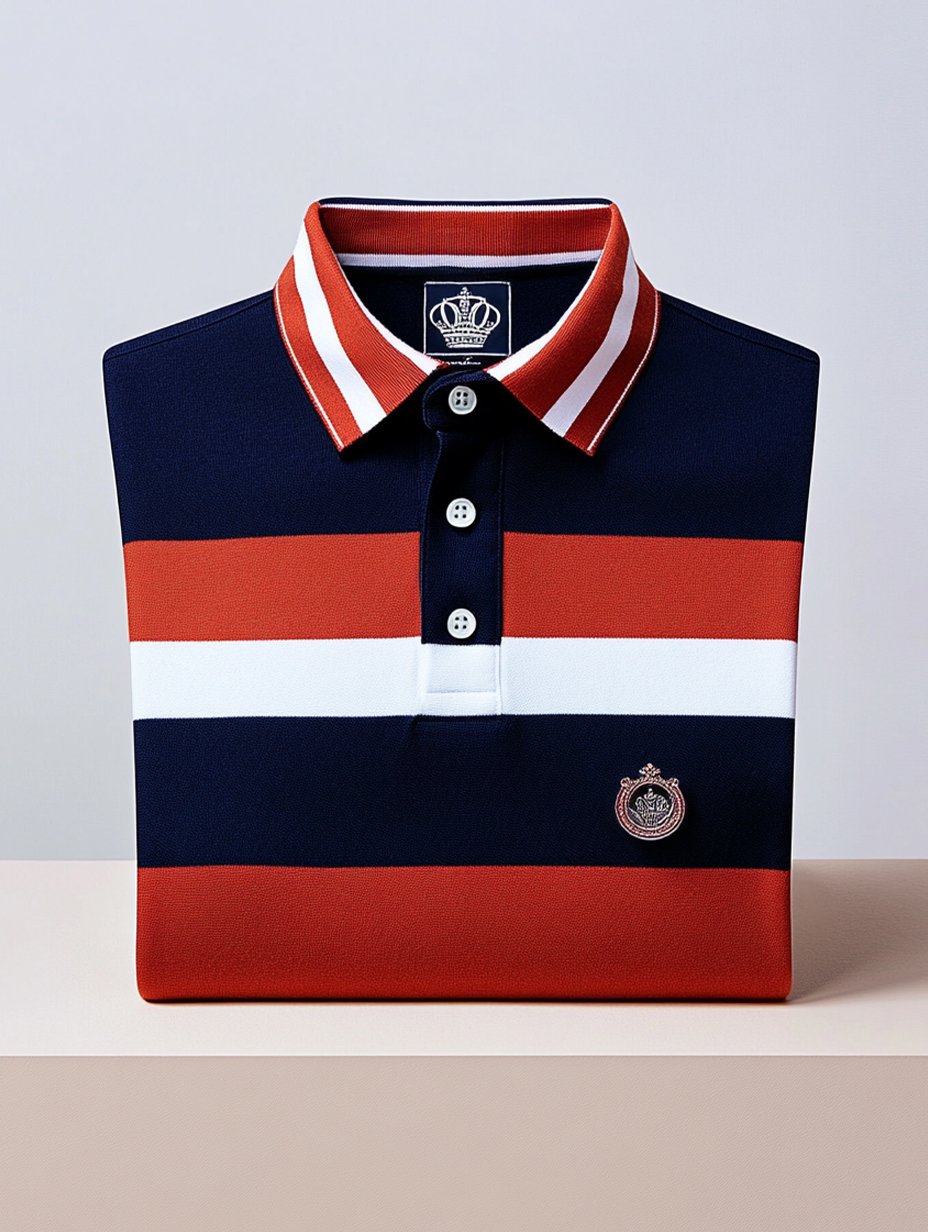 Men's Business Casual Artistic Button Short Sleeve Polo Shirt
