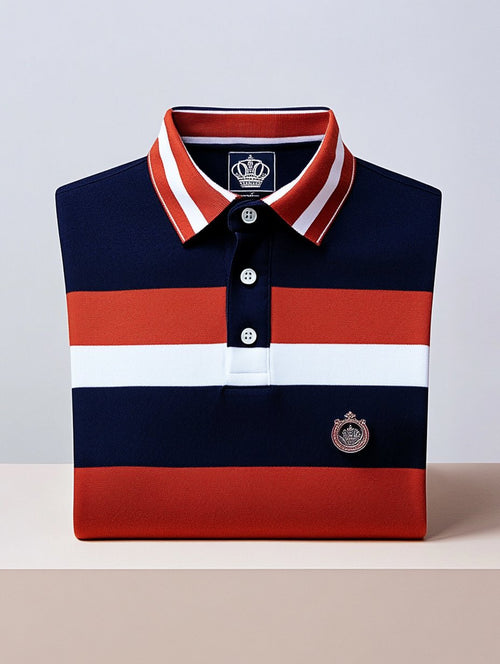 Men's Business Casual Artistic Button Short Sleeve Polo Shirt