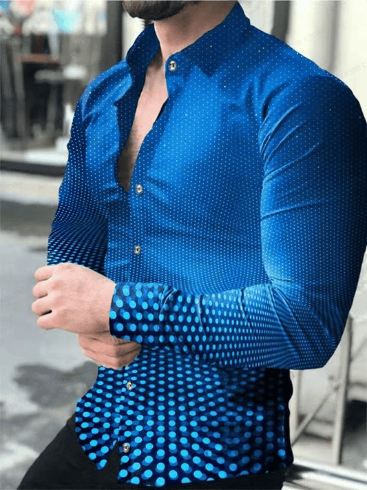 Men's Business Casual Striped Long Sleeve Shirt