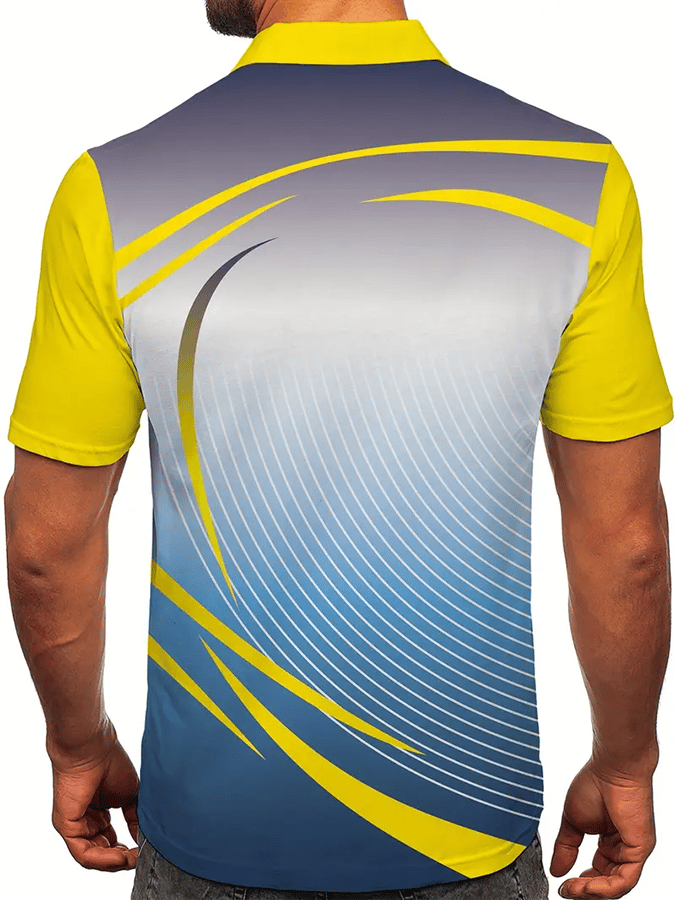 Men's Golf Casual Printed Casual Polo Shirt