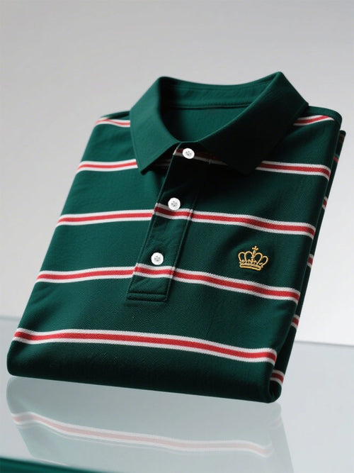 Men's Business Casual Button Short Sleeve Polo Shirt