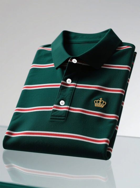 Men's Business Casual Button Short Sleeve Polo Shirt