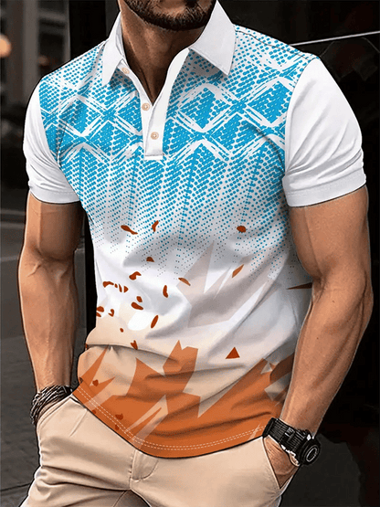 Men's Golf Casual Printed Casual Polo Shirt