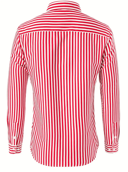 Men's Striped Business Casual Shirt