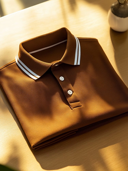 Men's Business Casual Button Short Sleeve Polo Shirt