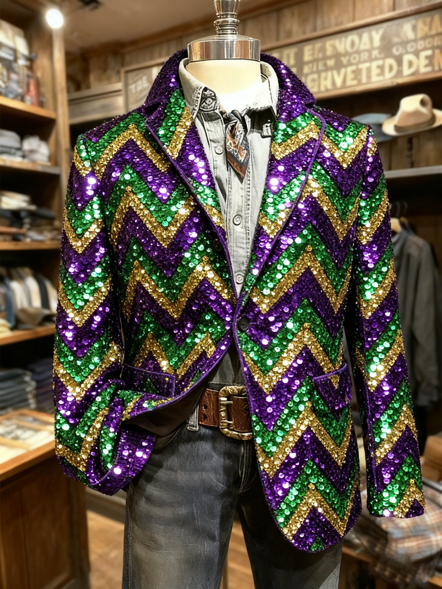 Men's Retro Mardi Gras Casual Suit Jacket