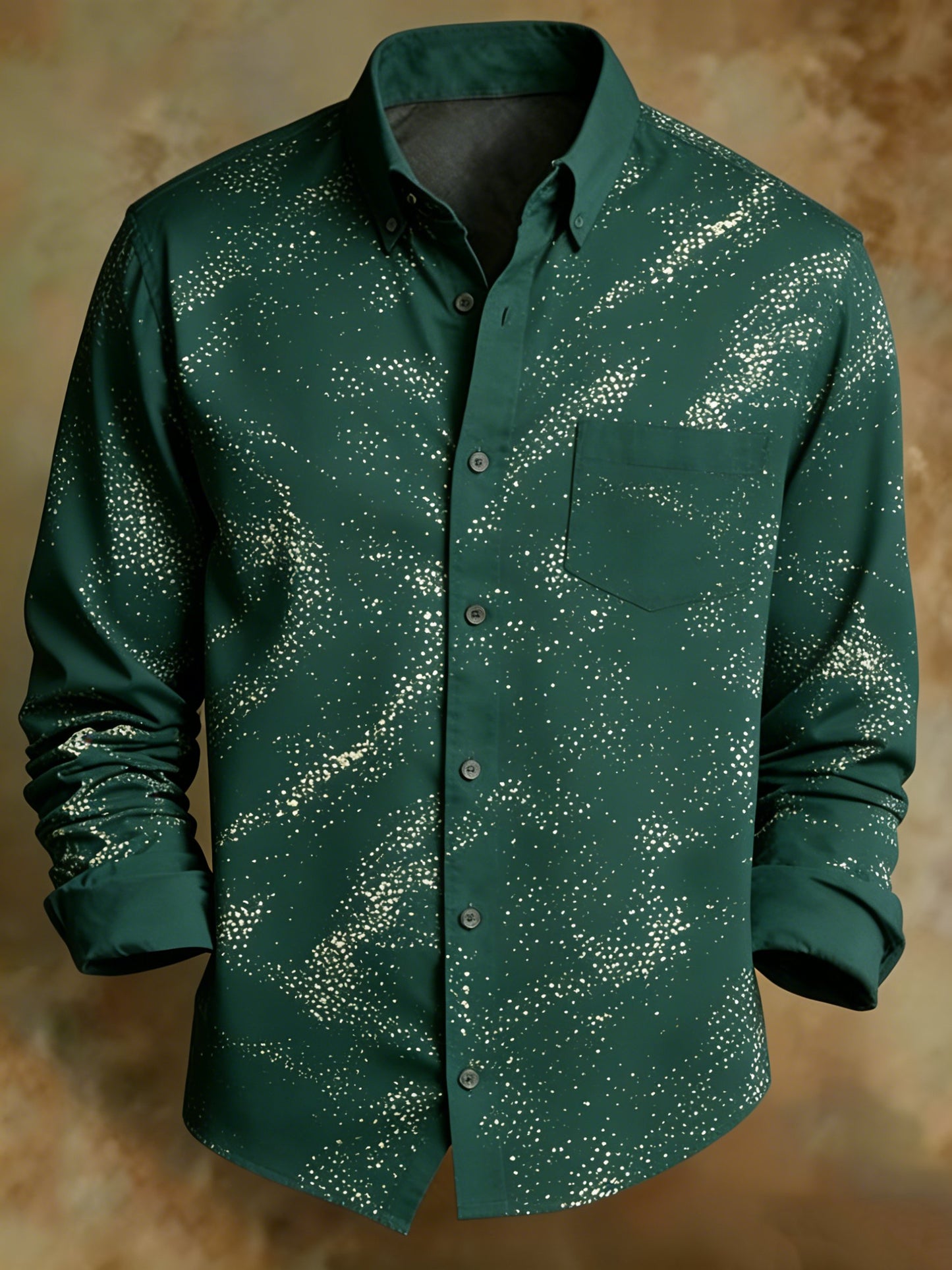 Men's Retro Geometric Pattern Classic Print Shirt