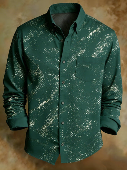 Men's Retro Geometric Pattern Classic Print Shirt