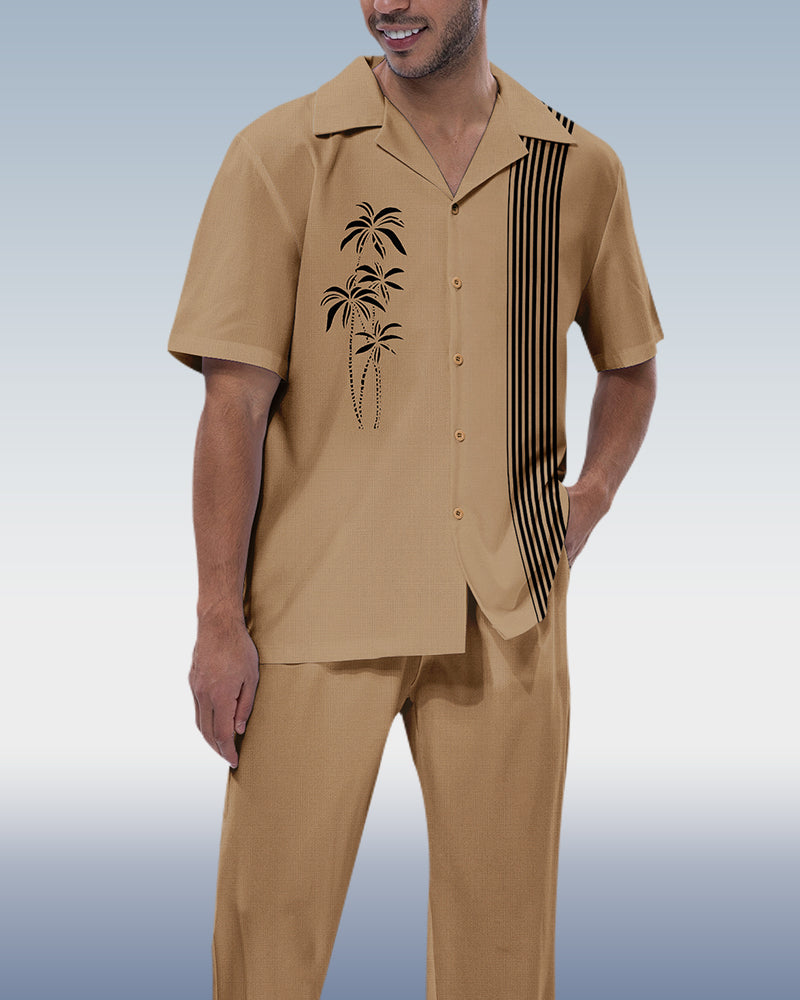 Rianmond Men's Coco Print Short Sleeve Walking Suit 230