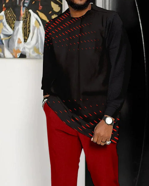 Men's Casual Color Blocking Long Sleeve Walking Suit-203