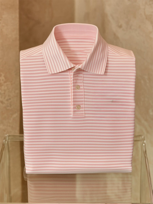 Men's Business Casual Striped Button Short Sleeve Polo Shirt
