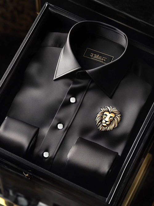 Men's Luxury Black Fashion Premium Long Sleeve Shirt