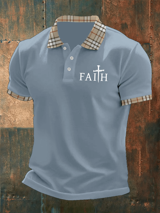 Men's Faith Printed Casual Polo Shirt