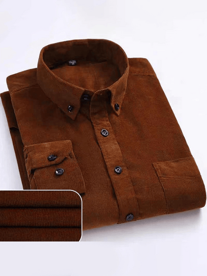 Men's  cotton corduroy long sleeve shirt