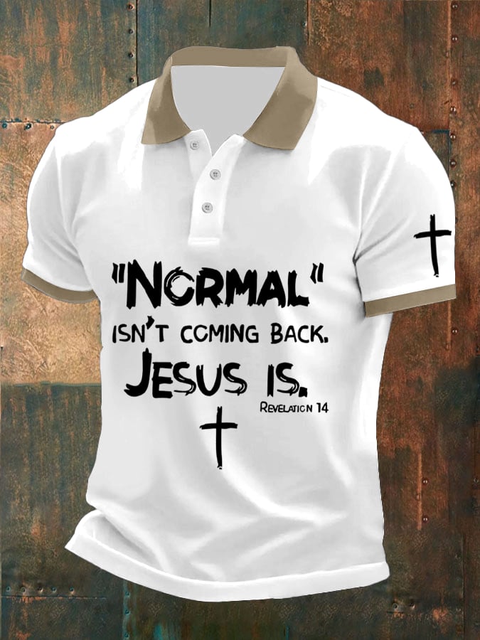 Men's Retro Faith Casual Printed Polo Shirt