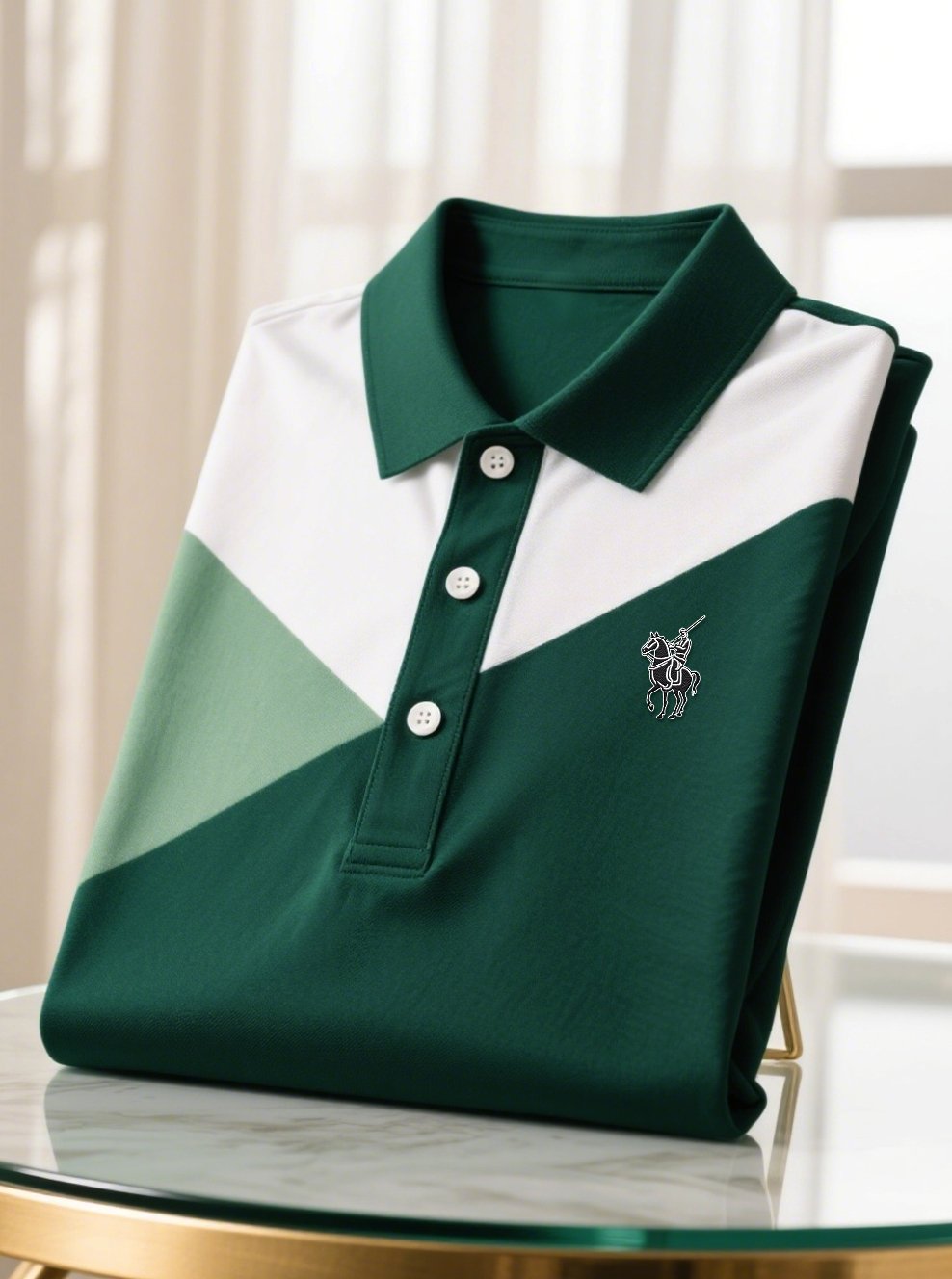 Men's Business Casual Button Short Sleeve Polo Shirt