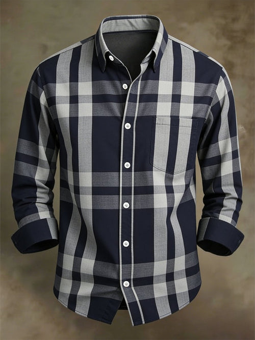 Men's Retro Business Long-Sleeve Shirt