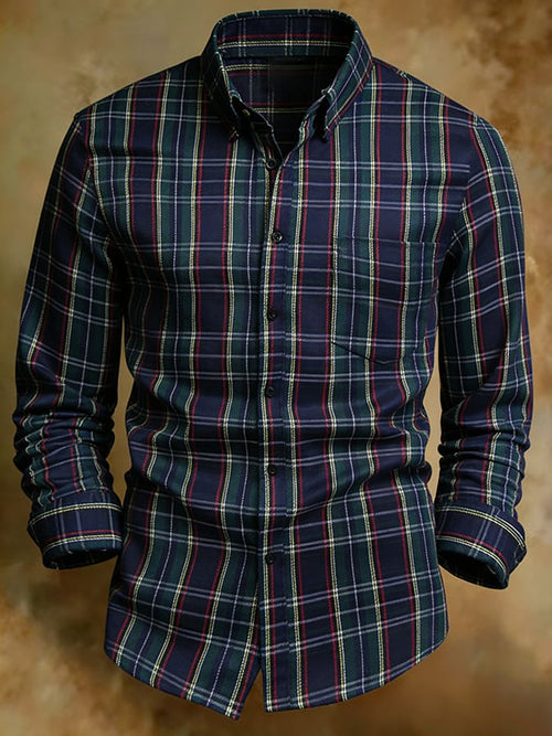 Men's Retro Abstract Art Print Comfortable Business Style Shirt