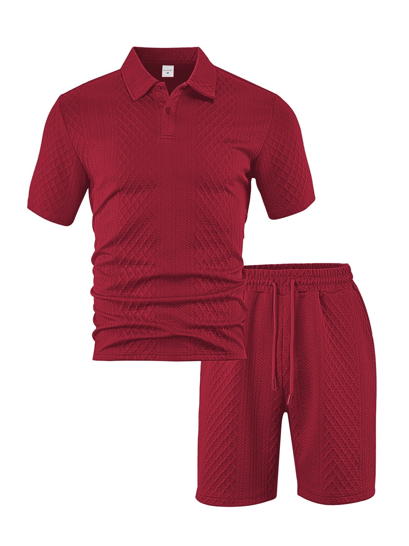 Men's Knit Short Sleeve Polo Shirt set