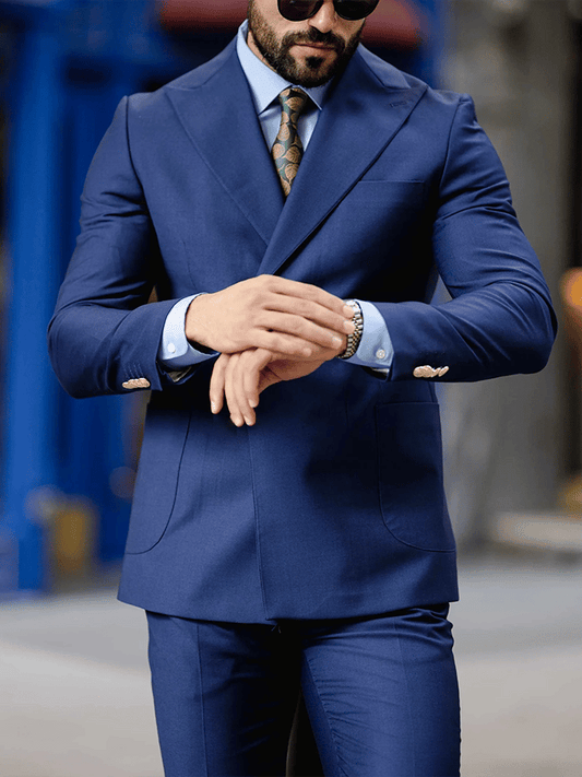 Men's Vintage Single-Breasted Solid Color Gentleman's Business Suit Jacket